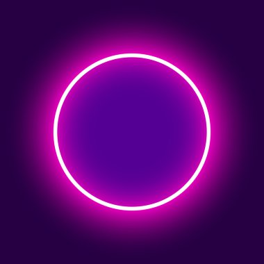Arka plan. Neon yuvarlak. Vektör çizim