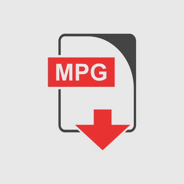 Mpg ファイルのアイコン ベクトル フラット — ストックベクタ