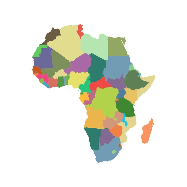 Mapa político vectorial de África — Vector de stock