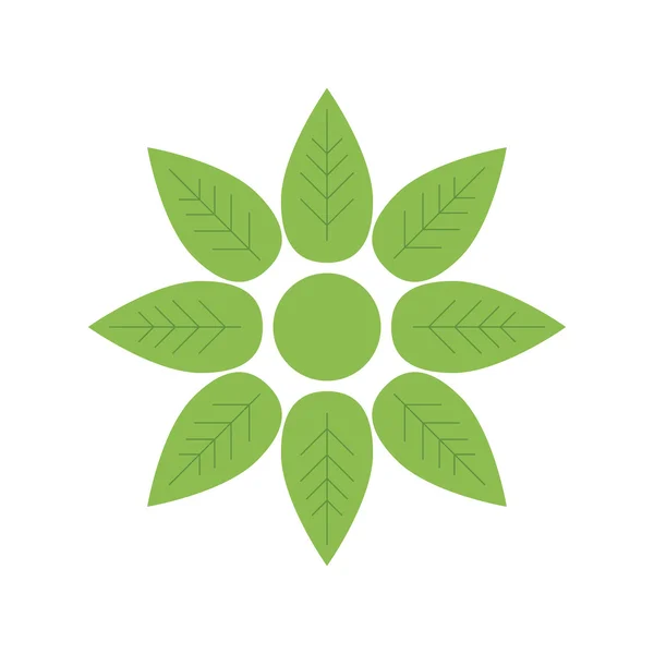 Groene bloem pictogram vector plat — Stockvector