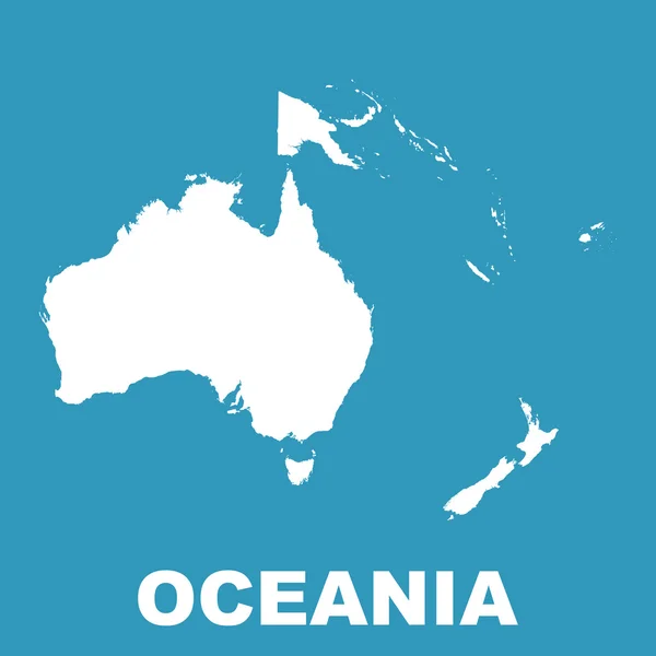 Mapa da Austrália e Oceania. Vetor plano — Vetor de Stock