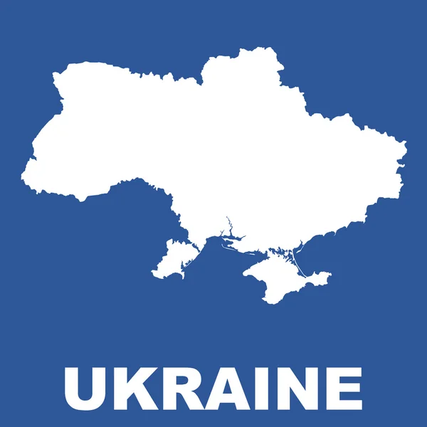 Ucrânia mapa sobre fundo azul. Vetor plano — Vetor de Stock