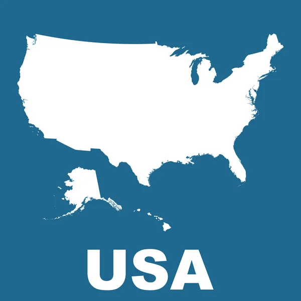 ABD harita üzerinde mavi arka plan. Düz vektör — Stok Vektör