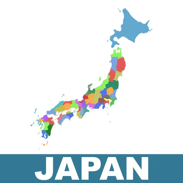 Japón mapa administrativo. Vector plano — Archivo Imágenes Vectoriales