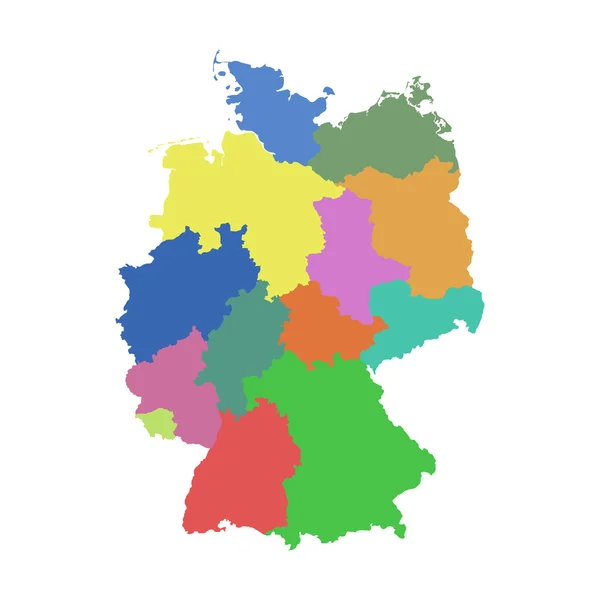 Deutschland-Karte mit Bundesländern. flacher Vektor — Stockvektor