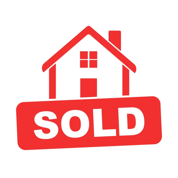 Sold house. Flat vector illustration — Stock Vector