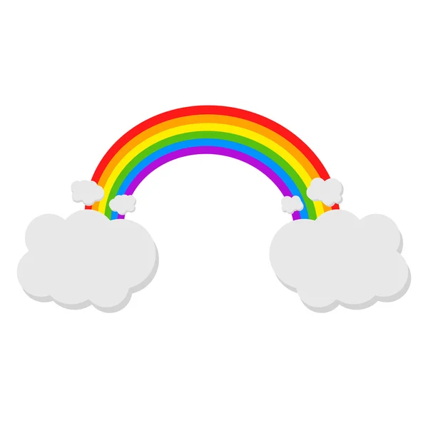 Цвет радуги с облаками. Векторная иллюстрация — стоковый вектор