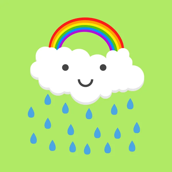 Χρώμα rainbow ευτυχισμένος με τη βροχή. Εικονογράφηση διάνυσμα — Διανυσματικό Αρχείο