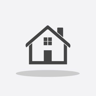 Beyaz arka plan üzerinde izole gri ev simgesini