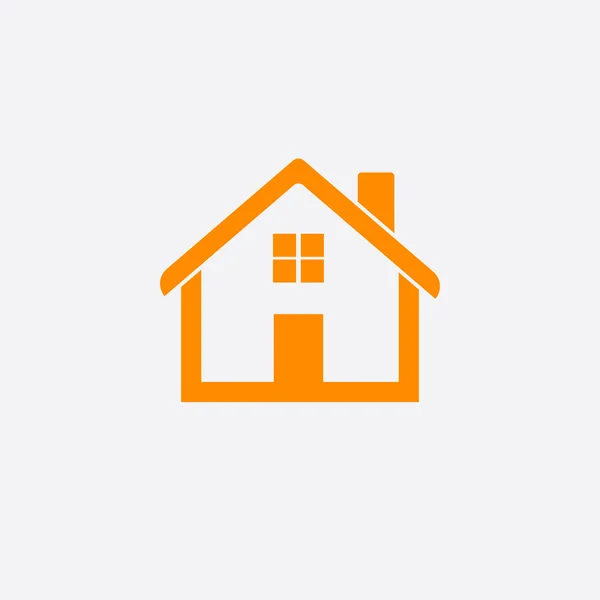Beyaz arka plan üzerinde izole turuncu ev simgesini — Stok Vektör