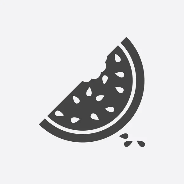 西瓜图标。多汁成熟的水果，在白色背景上 — 图库矢量图片
