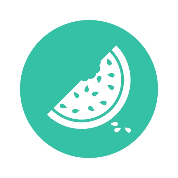 西瓜图标。多汁成熟的水果，在白色背景上 — 图库矢量图片