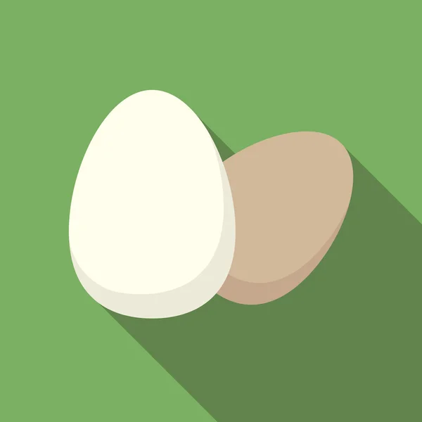 Egg Icon. Flat vector illustration on green background — Stock Vector