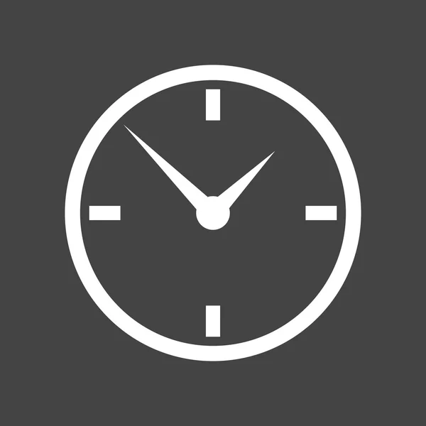 Icono del reloj, diseño plano. Ilustración vectorial sobre fondo gris — Vector de stock