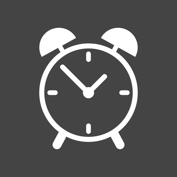 Icono del reloj despertador. Estilo de diseño plano. Icono simple sobre fondo gris. Página del sitio web y elemento de diseño de aplicaciones móviles — Vector de stock