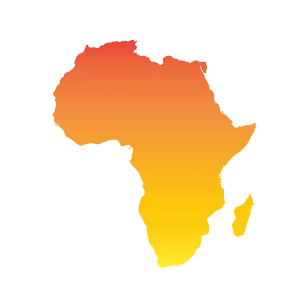 Afrika harita. Renkli turuncu vektör çizim — Stok Vektör