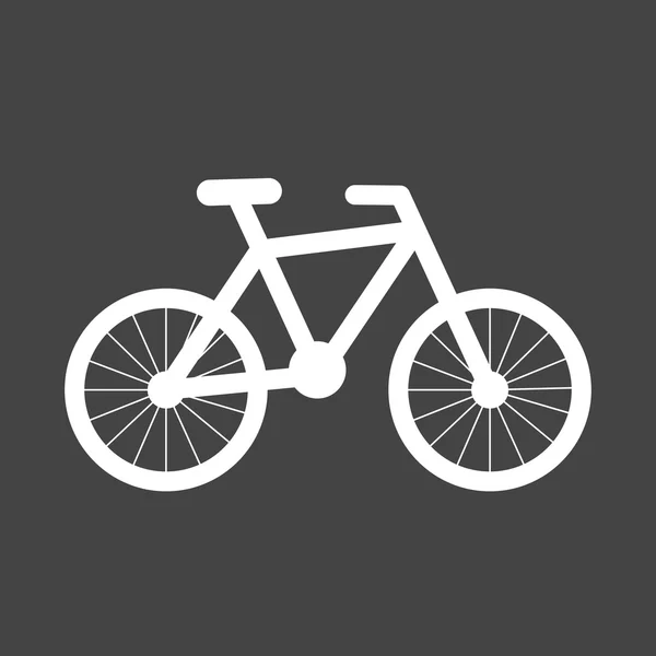 Gri arka planda bisiklet silueti simgesi. Düz tarzda bisiklet vektör illüstrasyon. Tasarım için simgeler, web sitesi. — Stok Vektör