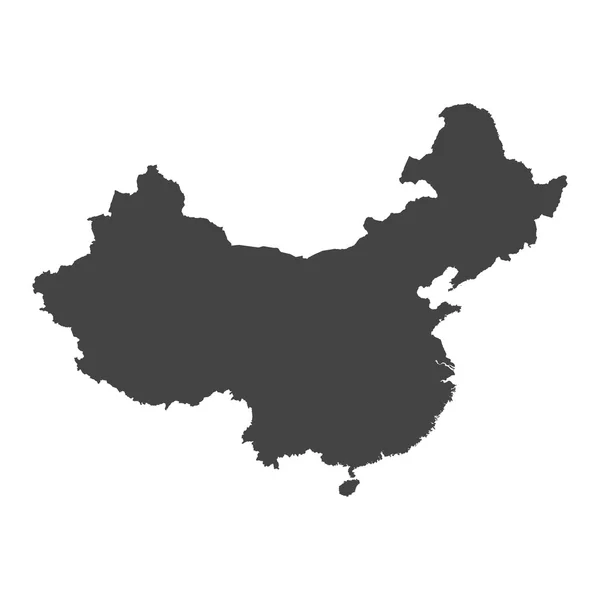 Карта Китая. Серая векторная иллюстрация на белом фоне — стоковый вектор