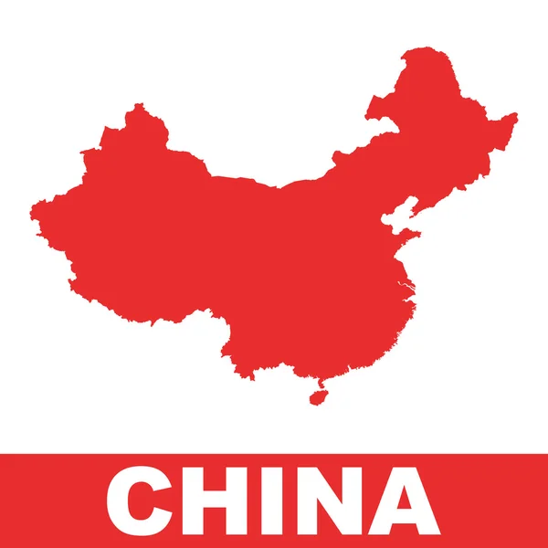 Карта Китая. Цветной красный вектор на белом фоне — стоковый вектор