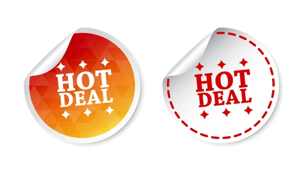 Autocollants Hot deal. Illustration vectorielle sur fond blanc . — Image vectorielle