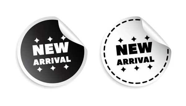 New arrival sticker. Black and white vector illustration. — Stock Vector