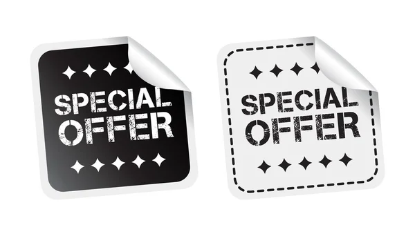 Special offer sticker. Black and white vector illustration. — Stock Vector