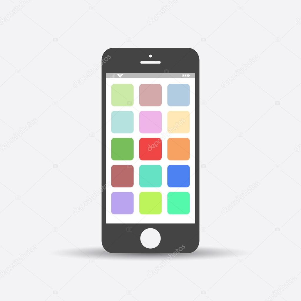 Smartphone icon. Vector illustration on white background ...