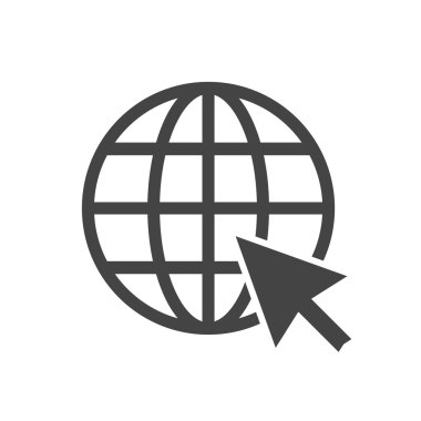 Web simgesini gidin. Internet düz vektör çizim beyaz arka plan üzerinde web sitesi için.