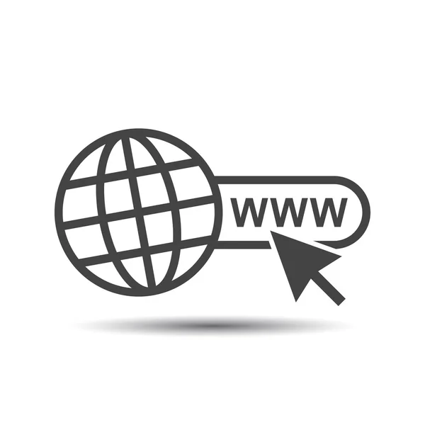 Web simgesini gidin. Internet düz vektör çizim gölge beyaz zemin üzerine Web sitesi için.