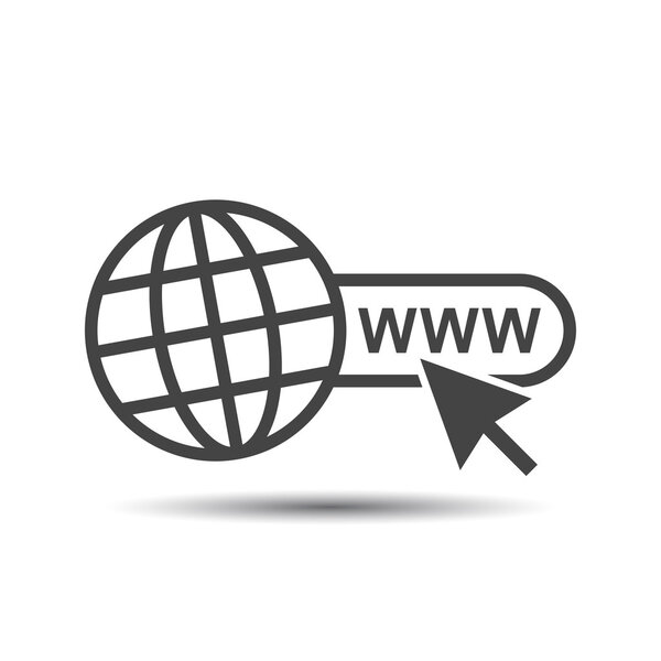 Перейти к веб-иконке. Интернет плоский векторный рисунок для сайта на белом фоне с тенью
.