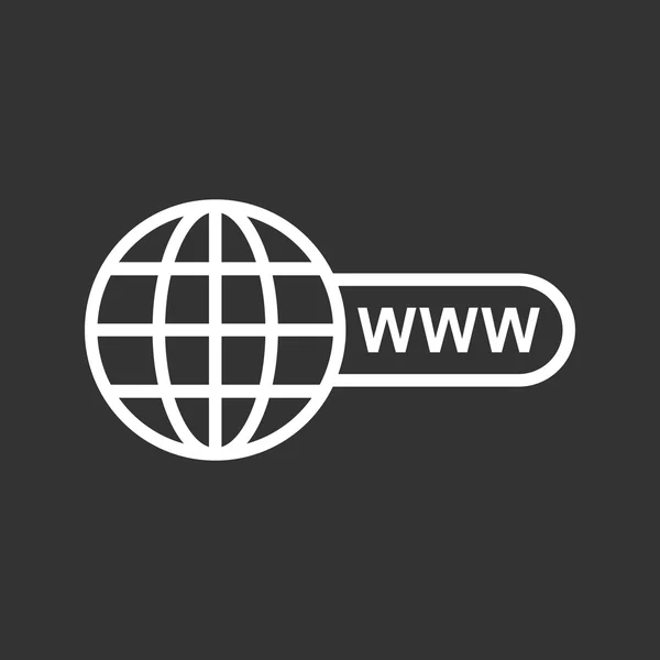 Vai all'icona web. Illustrazione vettoriale piatta Internet per sito web su sfondo nero . — Vettoriale Stock