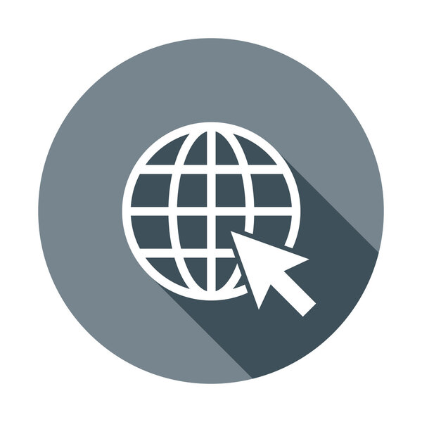 Перейти к веб-иконке. Интернет плоский векторный рисунок для сайта на круглом фоне с тенью
.