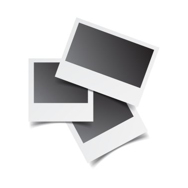 Arka plan beyaz boş retro fotoğraf çerçeveleri izole. Vektör çizim.