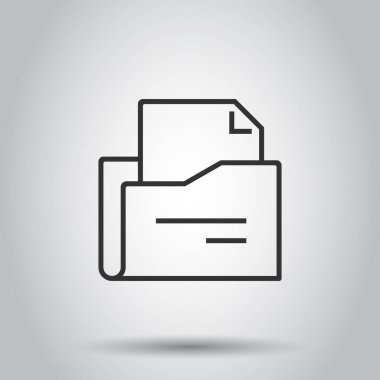 Düz biçimli dosya dizini simgesi. İzole edilmiş arkaplanda vektör illüstrasyonunu arşivler. Depolama işi konsepti.