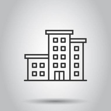 Ofis oluşturma simgesi düz tarzda. İzole arka plan üzerinde Daire vektör illüstrasyon. Mimarlık iş konsepti.