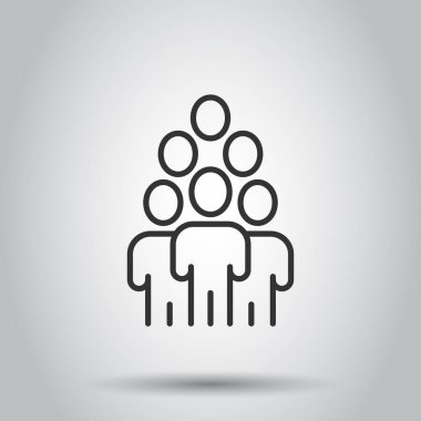 Düz bir şekilde iletişim ikonu. İnsanlar beyaz arka planda illüstrasyon oluşturuyorlar. Ortaklık iş konsepti.