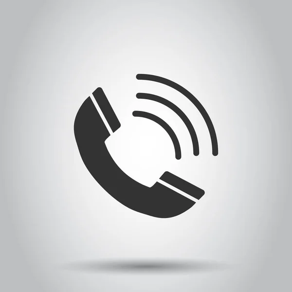 Ikona Telefonu Płaskim Stylu Ilustracja Wektora Rozmowy Telefonicznej Białym Tle — Wektor stockowy