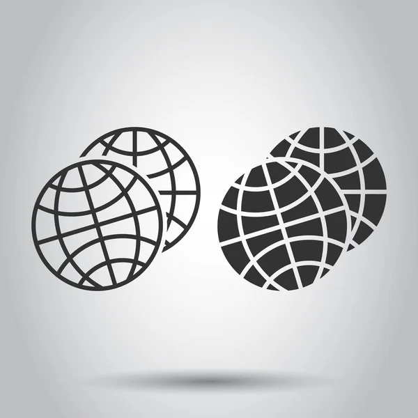 Icono Del Planeta Tierra Estilo Plano Ilustración Vectores Geográficos Globo — Vector de stock