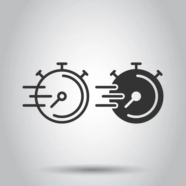 Icono Del Reloj Estilo Plano Ver Ilustración Vectorial Sobre Fondo — Vector de stock