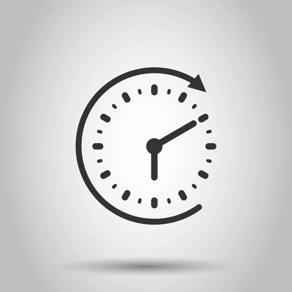 Icono Del Reloj Estilo Plano Ver Ilustración Vectorial Sobre Fondo — Vector de stock