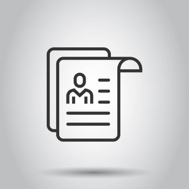 Simgeye düz şekilde devam et. Beyaz izole edilmiş arkaplandaki belge vektör illüstrasyonu sözleşmesi. Kağıt not defteri iş konsepti.