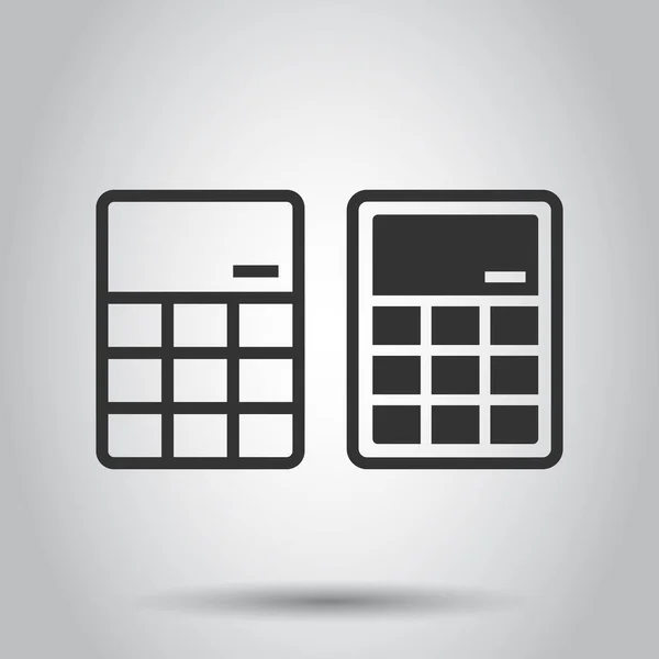 Ícone Calculadora Estilo Plano Calcule Ilustração Vetorial Fundo Isolado Branco — Vetor de Stock