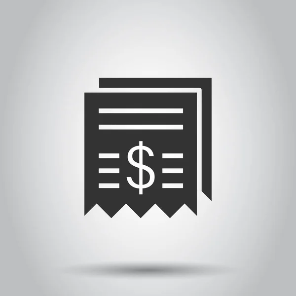 Ícone Verificação Dinheiro Estilo Plano Ilustração Vetorial Livro Cheques Fundo — Vetor de Stock