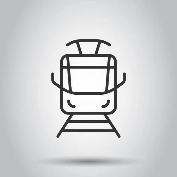 Ícone Metro Estilo Plano Ilustração Vetor Metrô Trem Fundo Isolado — Vetor de Stock