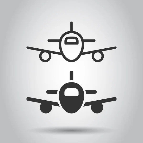 Icono Plano Estilo Plano Ilustración Vector Avión Sobre Fondo Blanco — Vector de stock