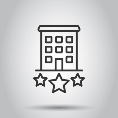 Düz bir ikon oluşturuluyor. Beyaz izole arka planda şehir gökdeleni daire vektör çizimi. Şehir kulesi iş konsepti.