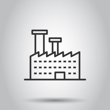 Düz bir ikon oluşturuluyor. Beyaz izole arka planda şehir gökdeleni daire vektör çizimi. Şehir kulesi iş konsepti.