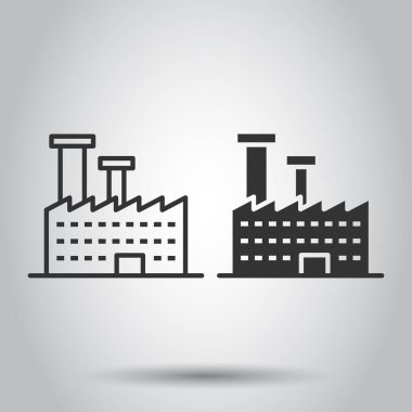 Düz bir ikon oluşturuluyor. Beyaz izole arka planda şehir gökdeleni daire vektör çizimi. Şehir kulesi iş konsepti.