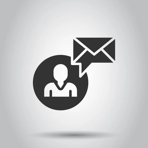 Pessoas Com Ícone Envelope Estilo Plano Email Receber Ilustração Vetorial — Vetor de Stock