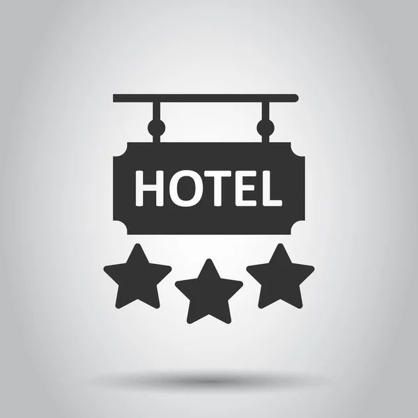 Hotel Stars Sign Icon Flat Style Inn Vector Illustration White — Stock Vector